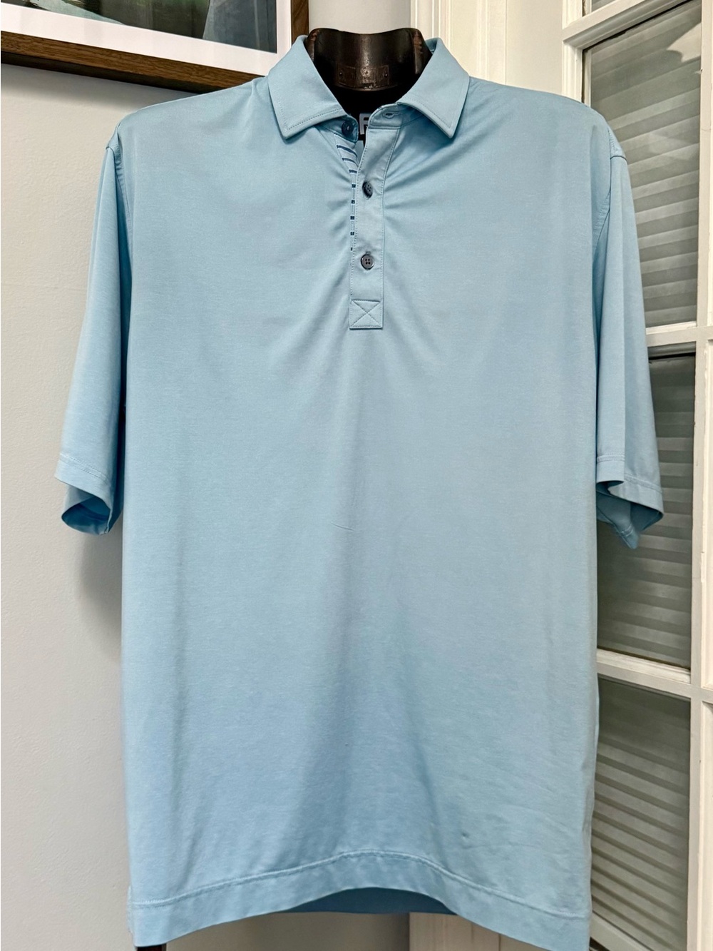 FootJoy (FJ) Men's Light Blue Polo Shirt - Classic Golf Short Sleeve Size Large